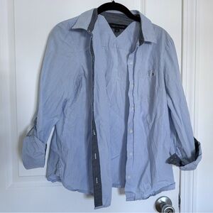 Tommy Hilfiger Blue Pinstripe Oxford